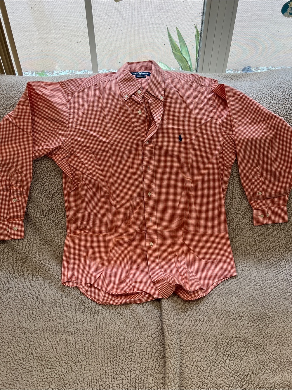 Polo by Ralph Lauren Men’s Red Micro-Gingham Button-Down Shirt